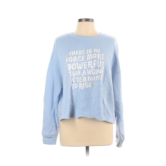 Grayson/Threads NWT Large "Powerful Women Determined to Rise" Blue Sweatshirt - Picture 1 of 6